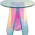 Acrylic Rainbow Color Coffee Table, Iridescent Glass End Table Round Side Table Modern Accent TV Table for Living Bed Room Decoration,small,Amazon Banned