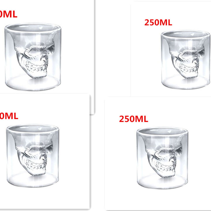 Skull Skull Double Transparent Glass