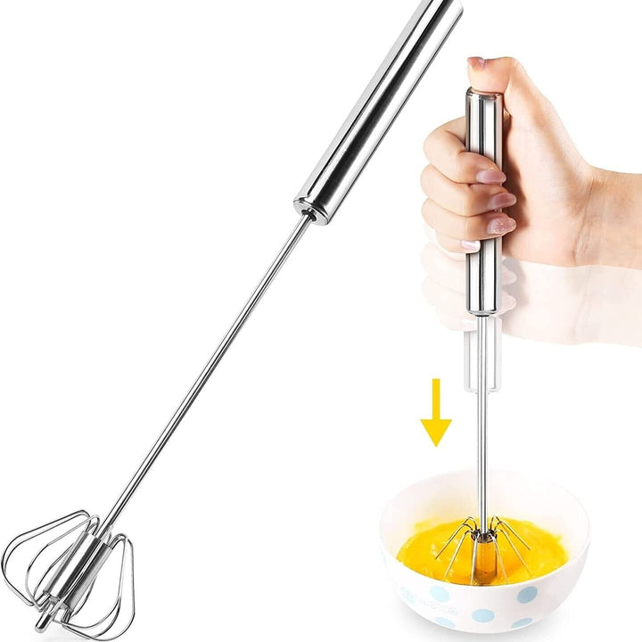 Semi-Automatic Egg Whisk Hand Push Egg Beater Stainless Steel Blender Mixer Whis