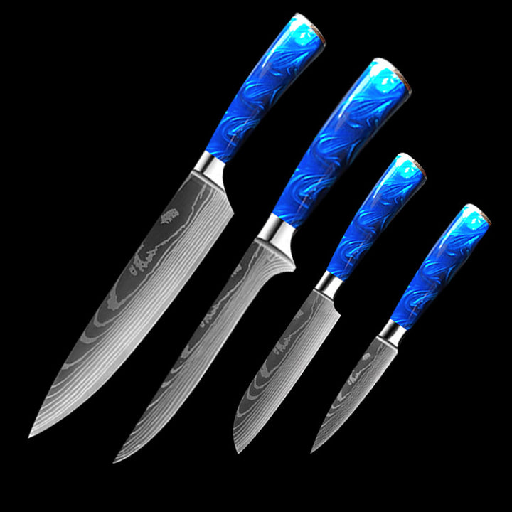 8-inch Chef Knife with Blue Resin Handle