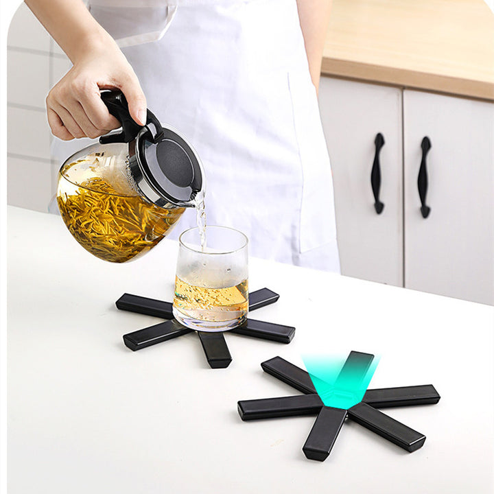 Foldable Pan Mat Sturdy Heat Resistant ABS Heat-insulated Anti-slip Anti-scald Pot Placemat For Kitchen Insulation Pads