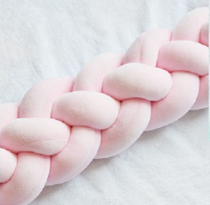 Heightening Baby Braided Crib Bumpers 4 Strip Knot Long Pillow Cushion Bedding Room dector