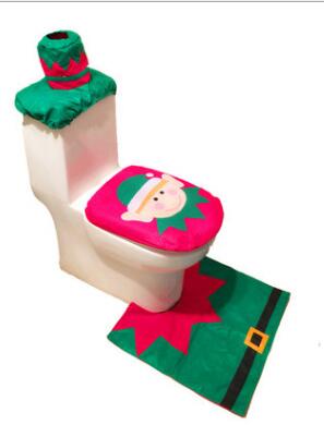 Merry Christmas Bathroom Curtain Santa Claus Toilet Seat Christmas Decorations