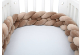 Heightening Baby Braided Crib Bumpers 4 Strip Knot Long Pillow Cushion Bedding Room dector