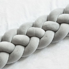 Heightening Baby Braided Crib Bumpers 4 Strip Knot Long Pillow Cushion Bedding Room dector