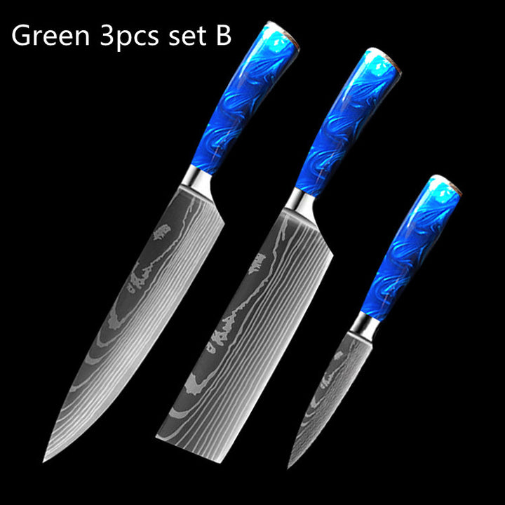 8-inch Chef Knife with Blue Resin Handle