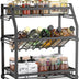 Spice Rack Organizer, 3-Tier Seasoning Organizer, Kitchen Spice Shelf, Countertop Organizer For Bathroom Vanity Kitchen-Black