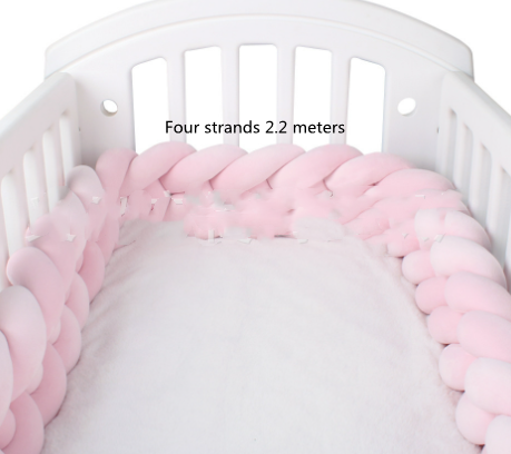 Heightening Baby Braided Crib Bumpers 4 Strip Knot Long Pillow Cushion Bedding Room dector