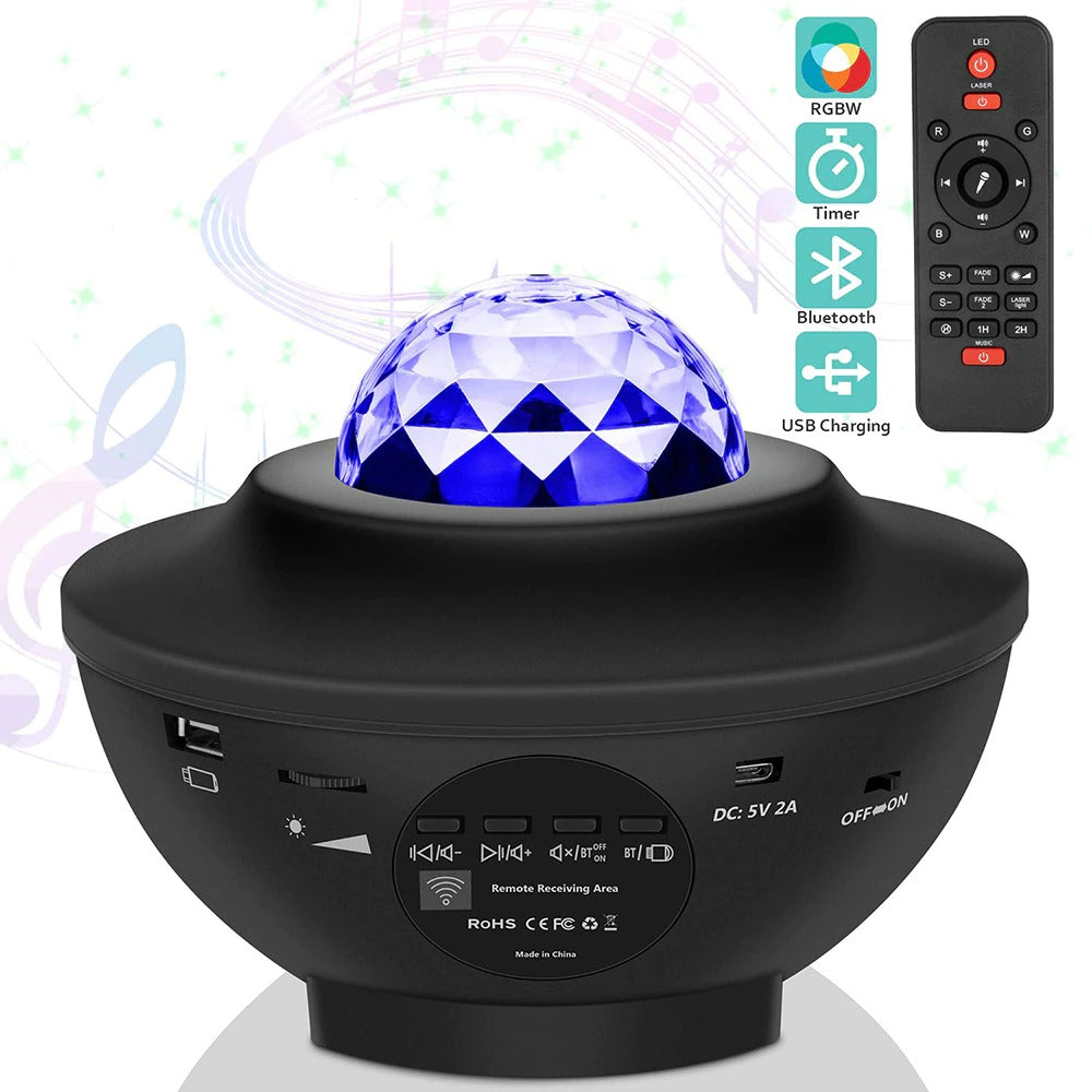 USB LED Star Night Light Music Starry Water Wave LED Projector Light B – 1  Stop Shop