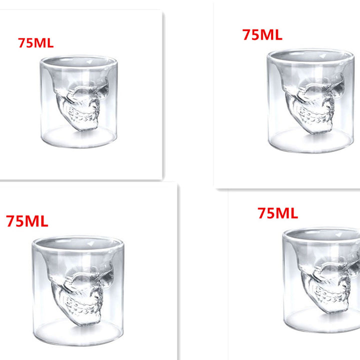 Skull Skull Double Transparent Glass