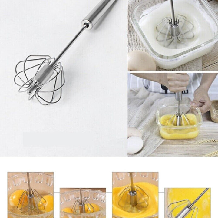 Semi-Automatic Egg Whisk Hand Push Egg Beater Stainless Steel Blender Mixer Whis